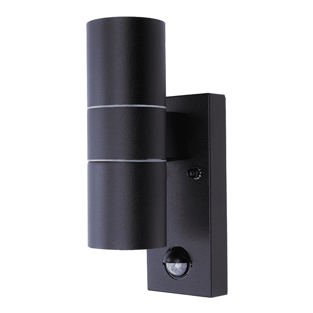 Hispec Coral Up/Down Outdoor LED Wall Light with PIR Sensor - Black | eBay