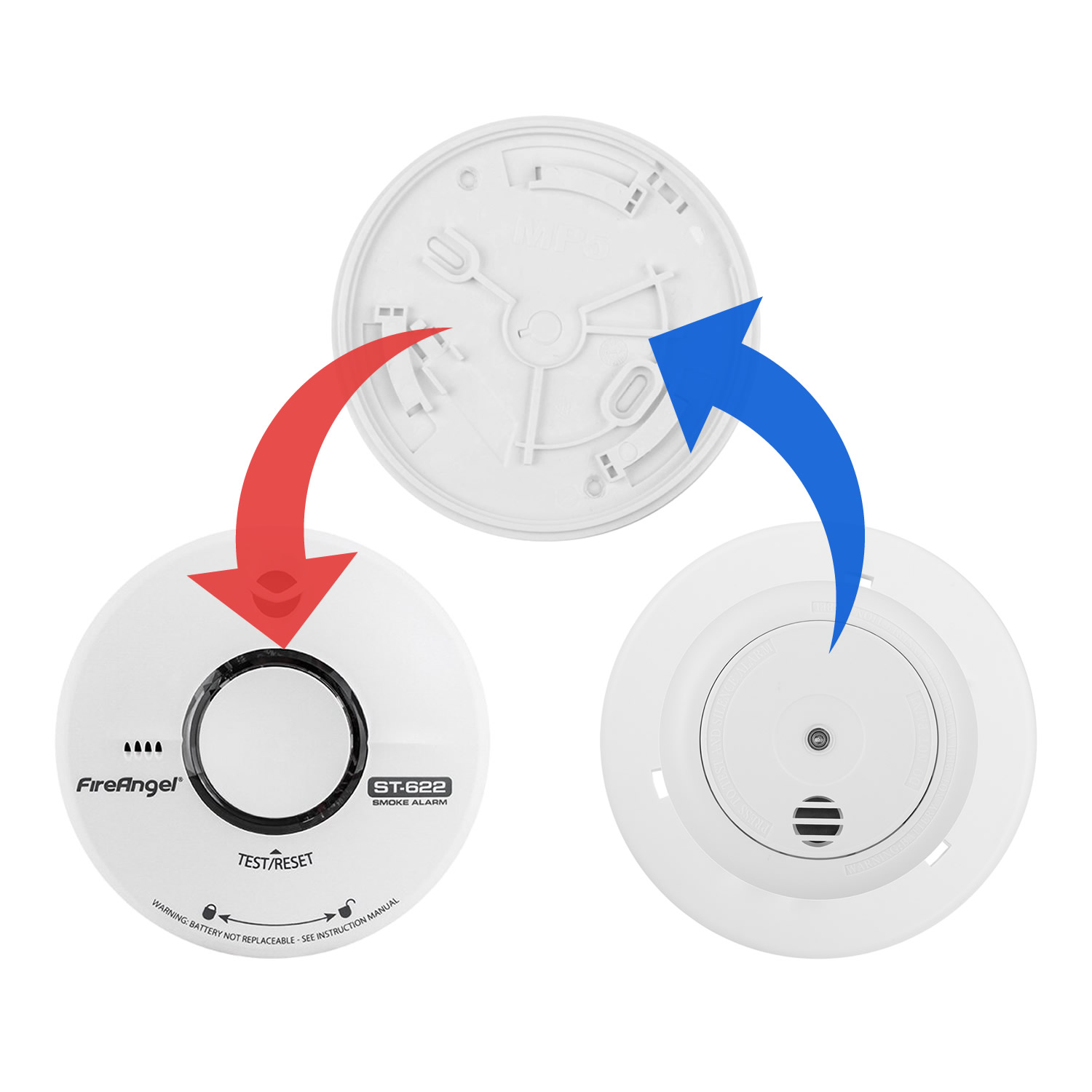 Replacement for FireAngel ST-622 10 Year Smoke Alarm - Firehawk FHB10