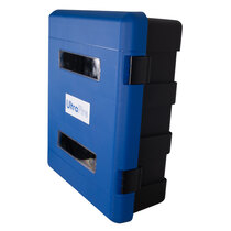 Bold blue colour easily recognisable as PPE storage