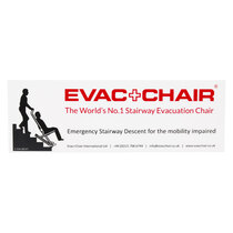 Sign to show where the evacuation chair should be in the event of an emergency