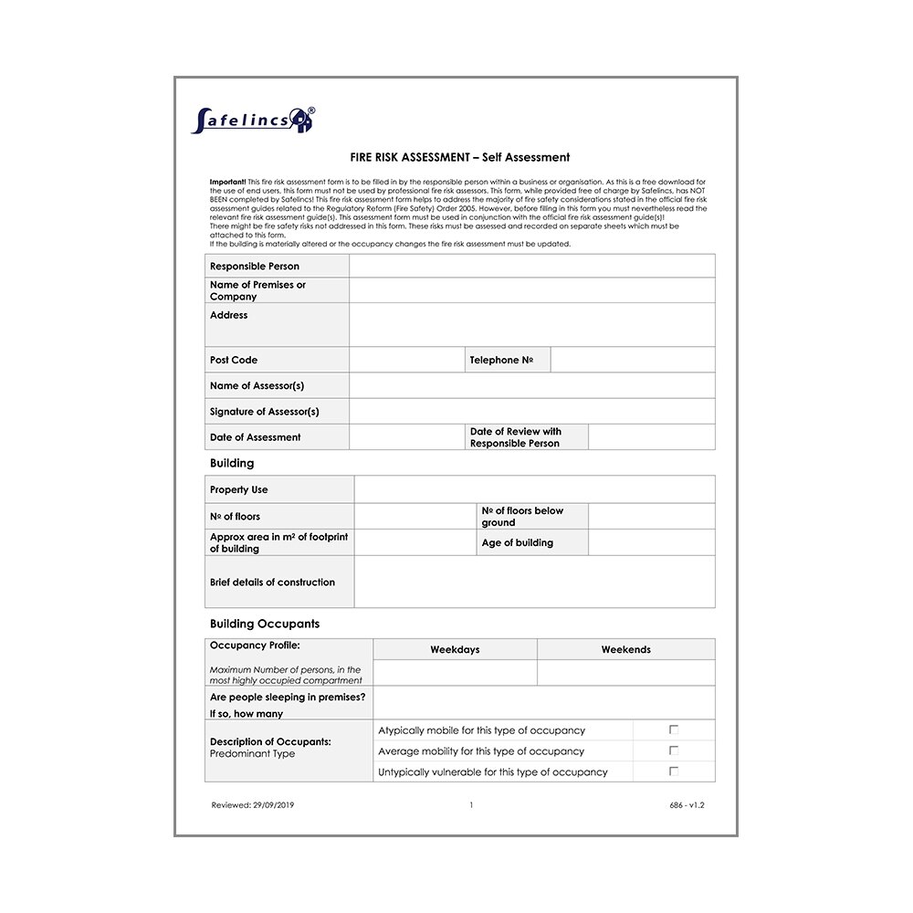  Fire Risk Assessment Form Template Free FREE PRINTABLE TEMPLATES