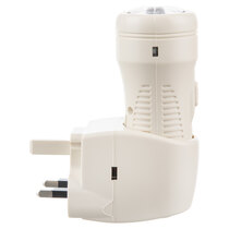 Designed to live in the supplied charging cradle that plugs into a standard 3-pin mains socket