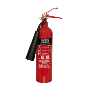 Front view of a CO2 extinguisher