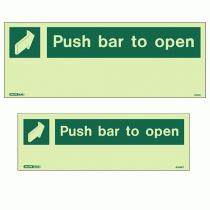 'Push bar to open' Signs